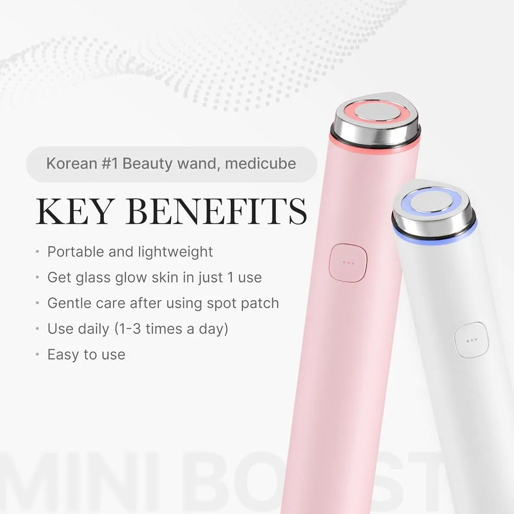 medicube Mini Booster Pro White, dispositivo facial portátil para principiantes, mejora la absorción de cuidado de piel, uso en hogar