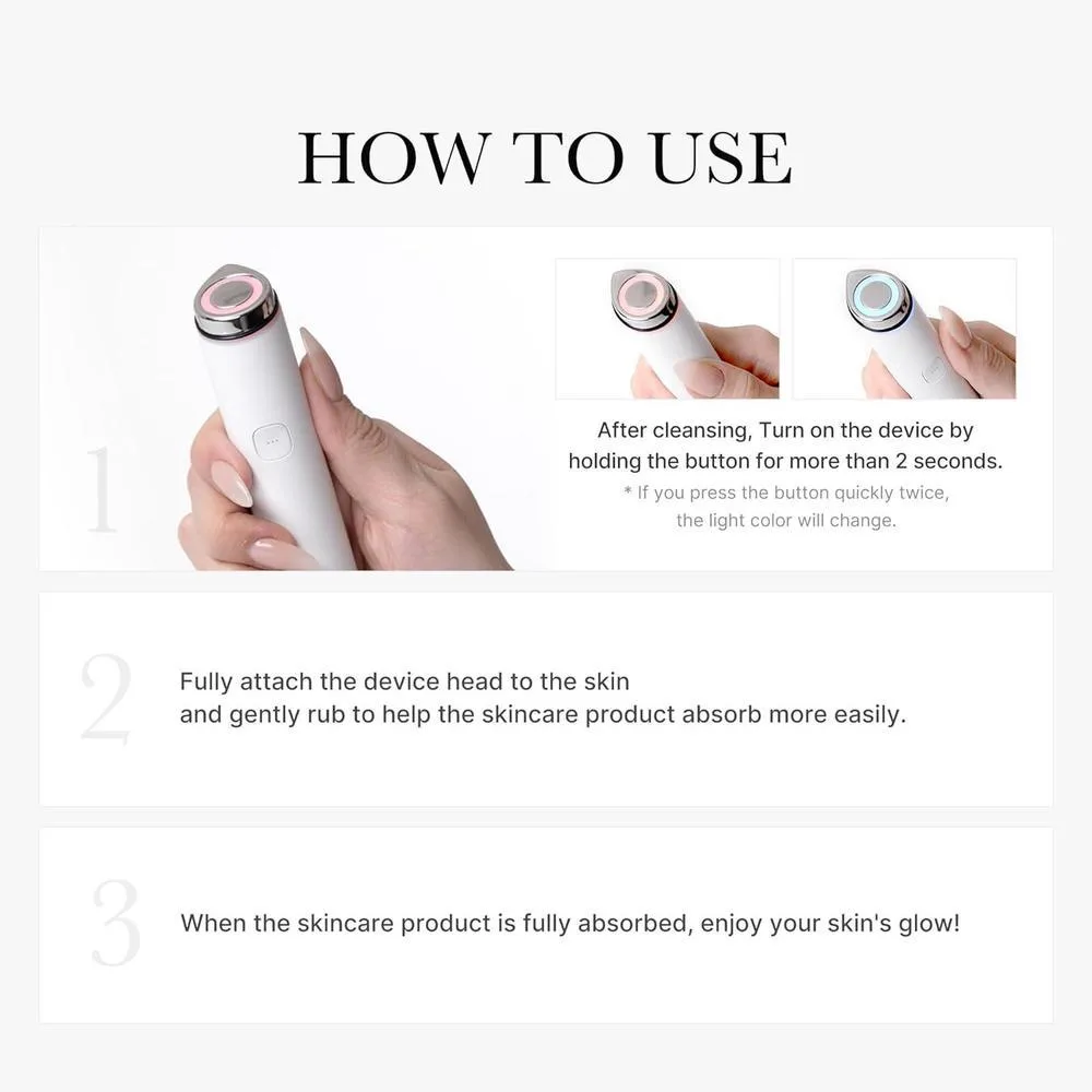 medicube Mini Booster Pro White, dispositivo facial portátil para principiantes, mejora la absorción de cuidado de piel, uso en hogar