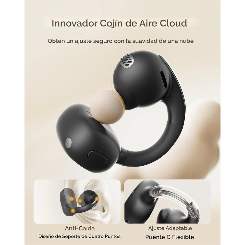 Baseus Bowie MC1 - Auriculares Abiertos Con Clip Y Cancelación De Ruido, Comodidad Adaptable, Sonido Impactante, Negro