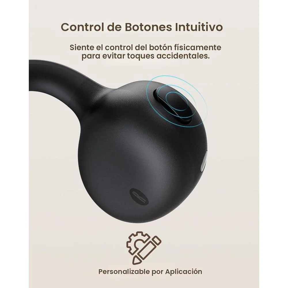 Baseus Bowie MC1 - Auriculares Abiertos Con Clip Y Cancelación De Ruido, Comodidad Adaptable, Sonido Impactante, Negro