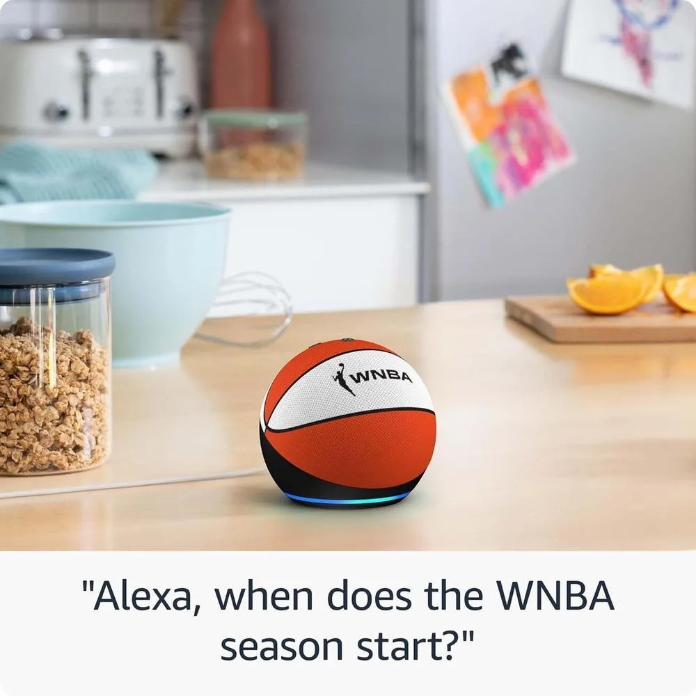 Echo Dot de Edición Limitada WNBA - Último Modelo con Mejor Calidad de Sonido y Funcionalidades Inteligentes