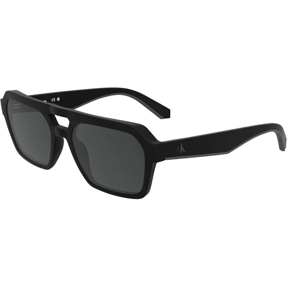 Calvin Klein Jeans CKJ25603S, gafas de sol rectangulares para hombre, color negro mate, tamaño único, estilo ecológico