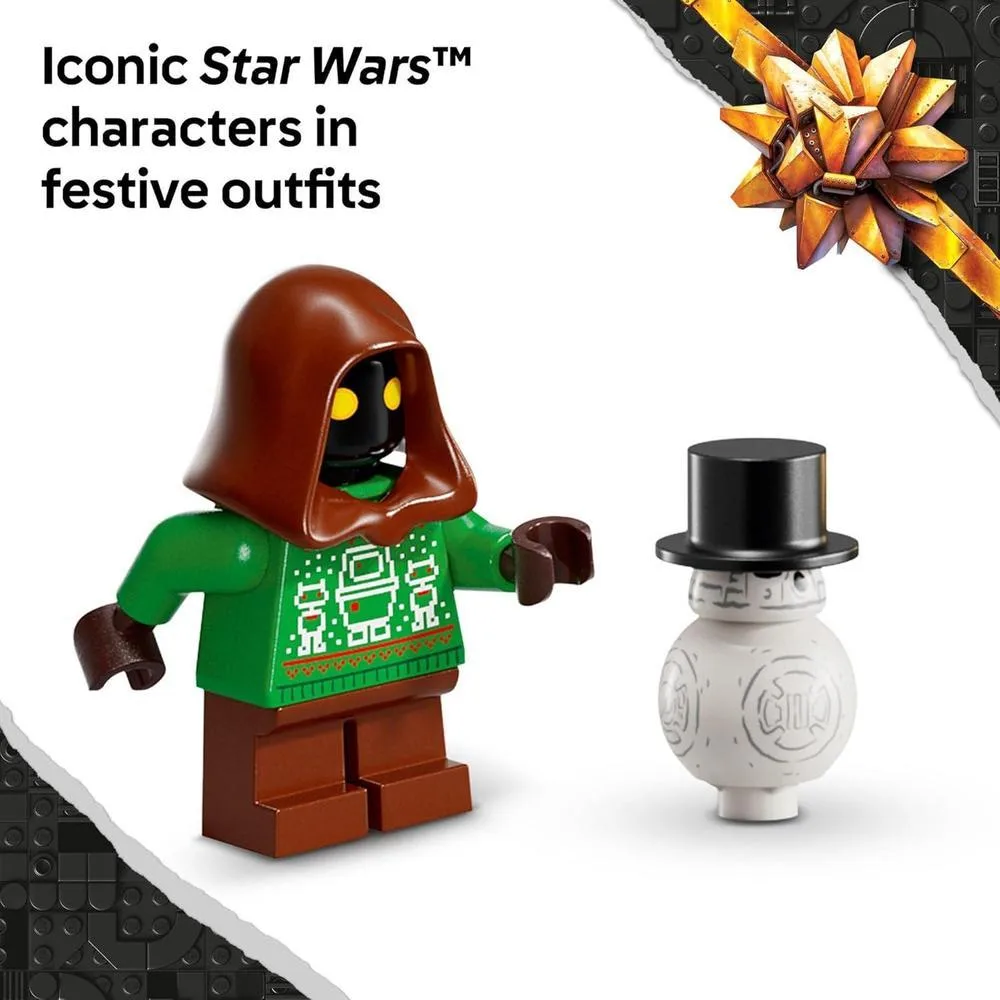 LEGO Star Wars Calendario de Adviento 2025 para niños: juego de cuenta regresiva de vacaciones con 24 sorpresas, inc. minifiguras
