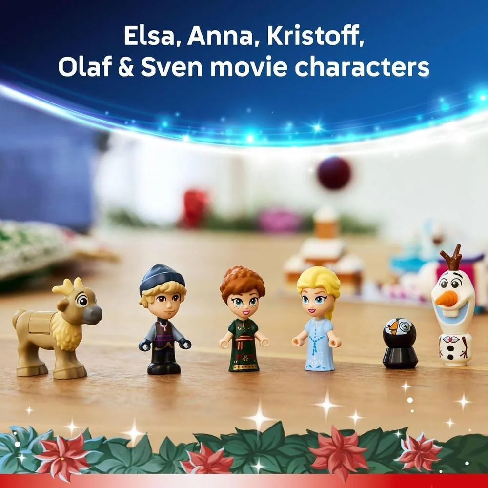 LEGO Frozen Calendario de Adviento 2025, juego de cuenta regresiva para niños, con minidolls y sorpresas para construir