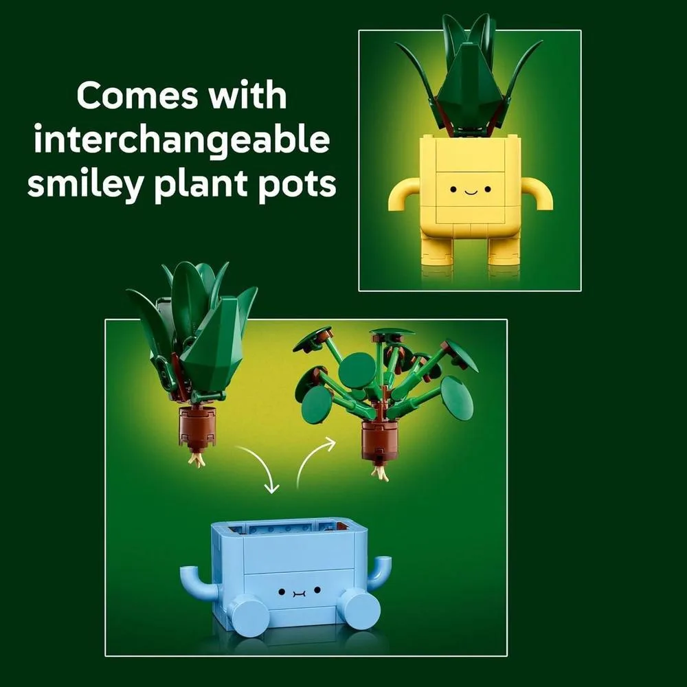 LEGO Botanicals Happy Plants para niños de 9+ - Decoración para escritorio - Regalo perfecto para jóvenes aficionados a las plantas