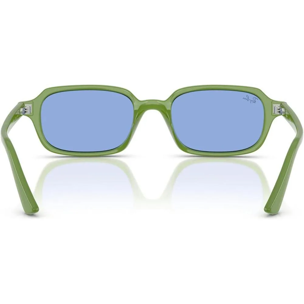 Gafas de sol Ray-Ban RB4455 Zuri, protección UV, marco verde nublado y lentes azules, incluye funda y paño limpiador