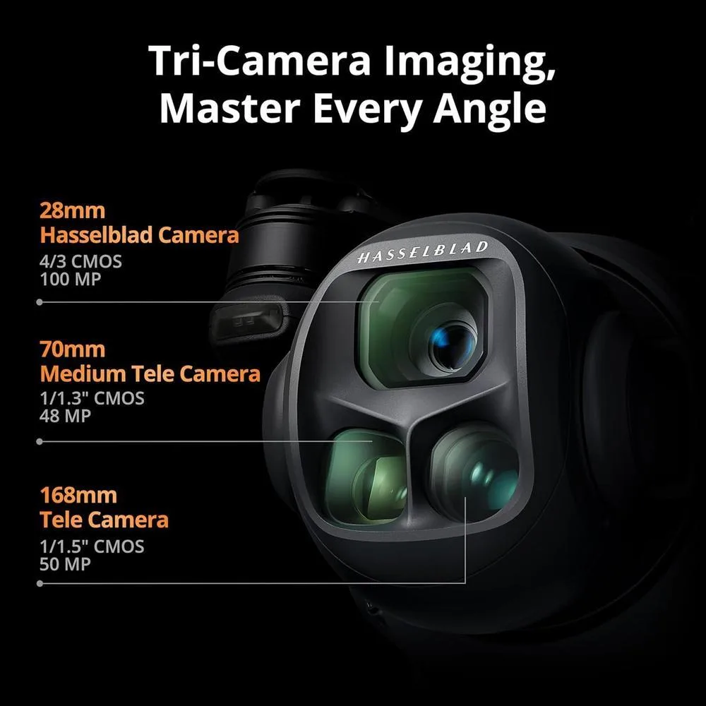 DJI Mavic 4 Pro Combo Fly More con DJI RC 2, triple cámara Hasselblad de 100MP, transmisión 30km, vuelo máximo 51 minutos