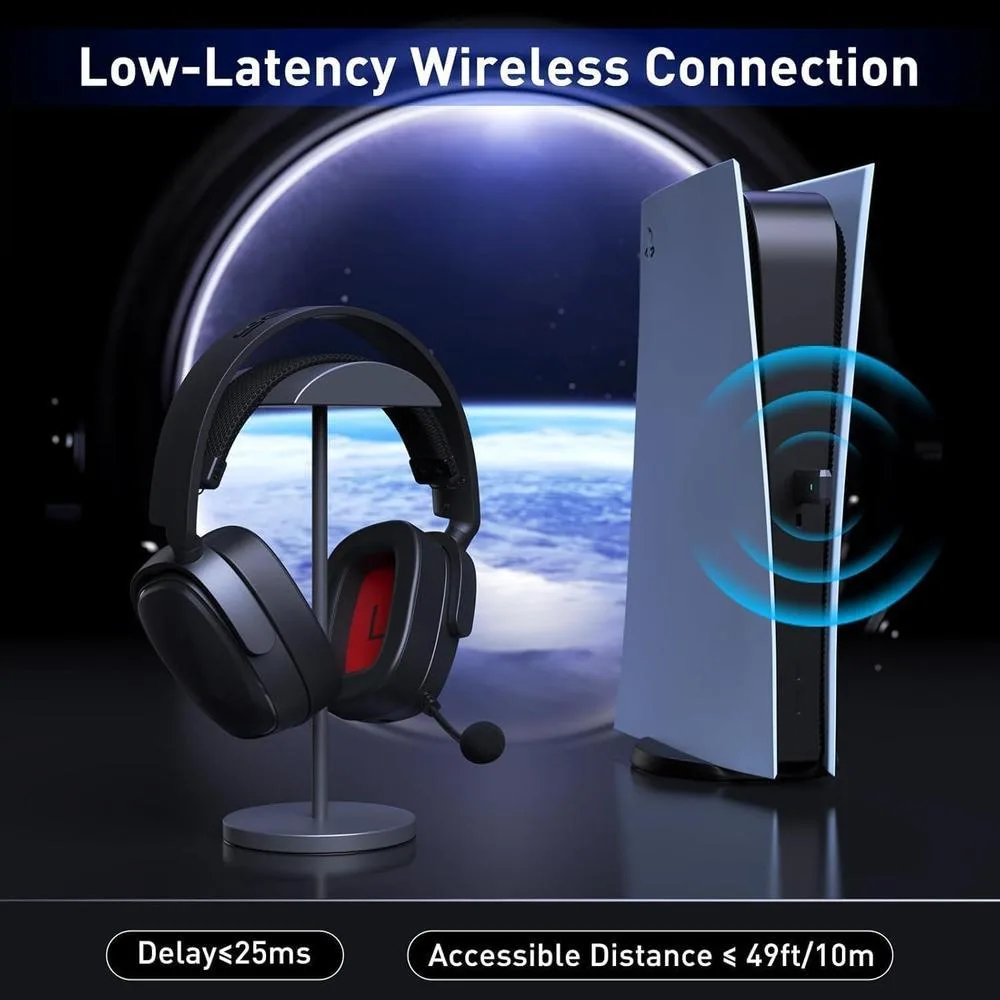 Auriculares SENZER X100 inalámbricos para juegos con micrófono, Bluetooth, sonido estéreo y comodidad superior