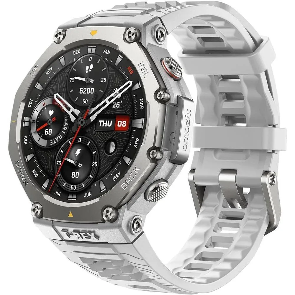 Amazfit T-Rex 3 Rugged Military Smart Watch 48mm, GPS (with Privacy), Offline Maps, Long Battery Life,328 Feet Water-Resistant, 170 Fitness/Sport Modes, AI, Voice Control, for Android or iPhone, Gray