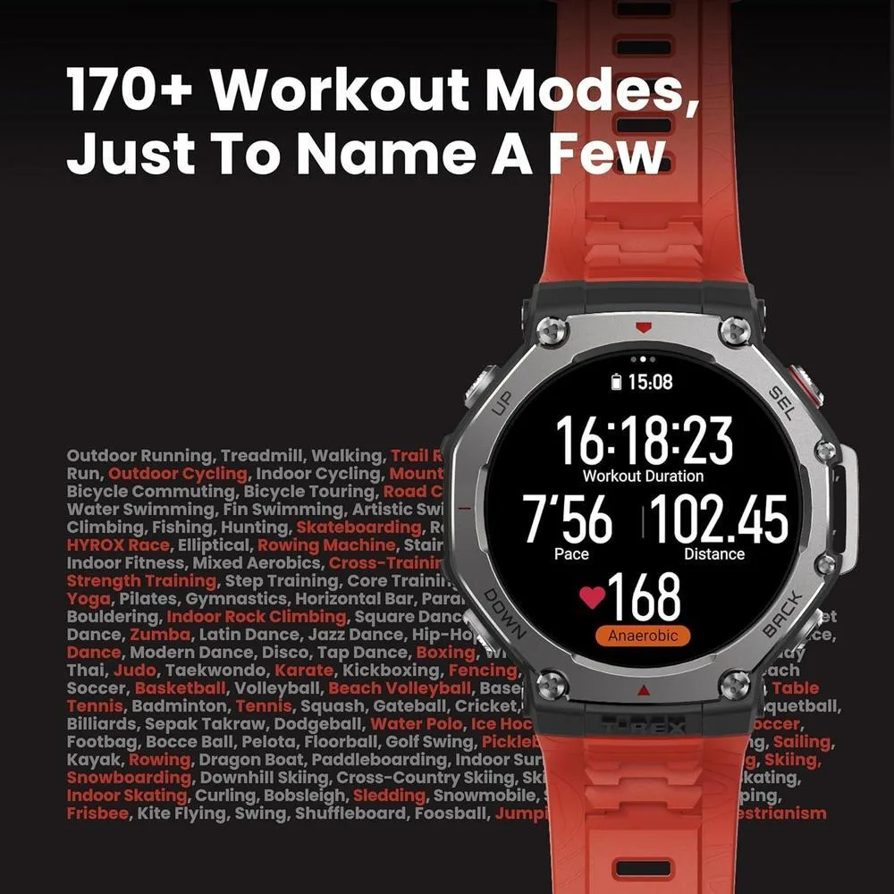 Amazfit T-Rex 3: Reloj Inteligente Militar Resistente, GPS, Mapas Offline, Larga Duración de Batería, 170 Modos Fitness, 1.5"