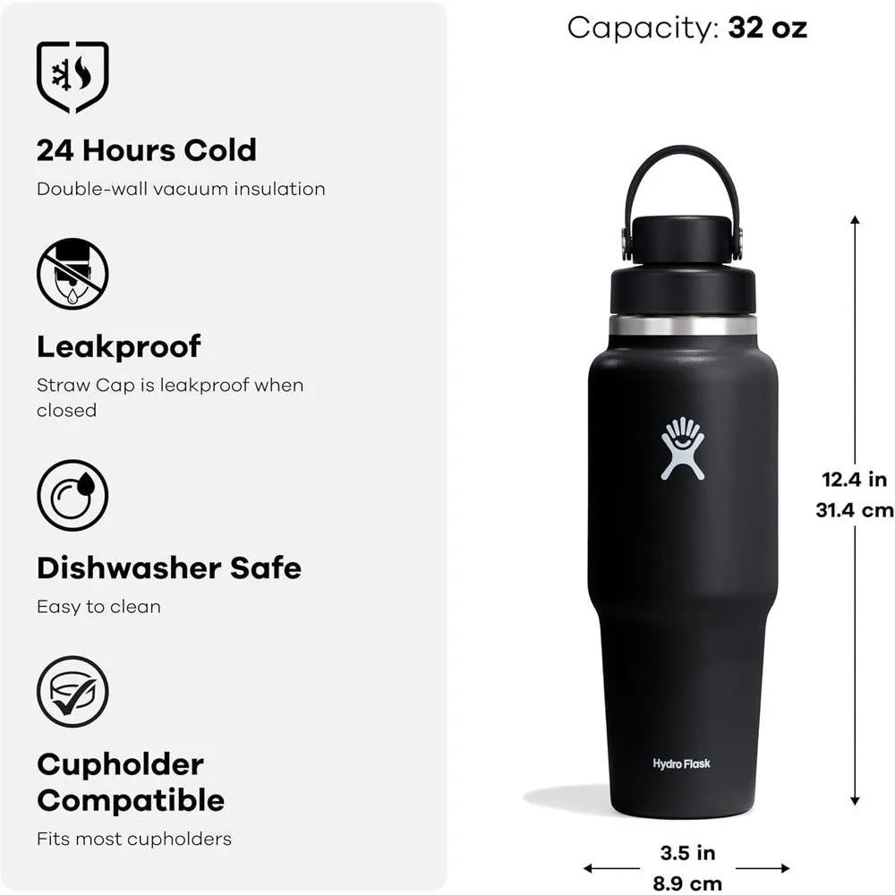 Hydro Flask Botella de viaje con tapa flexible, a prueba de fugas e ideal para mantener bebidas frías, color agave