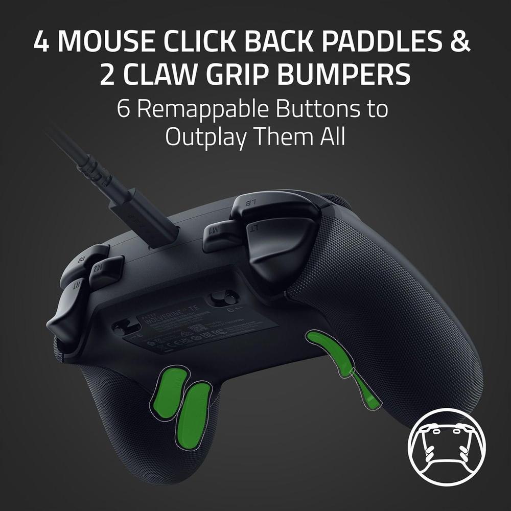 Razer Wolverine V3 Tournament Edition Wired Gaming Controller para Xbox y PC con botones remapeables y disparadores rápidos
