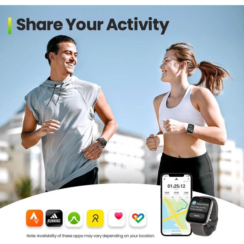 Amazfit Bip 5 Core - Reloj inteligente con duración de batería de 11 días, 120+ modos deportivos, monitor de salud, Negro