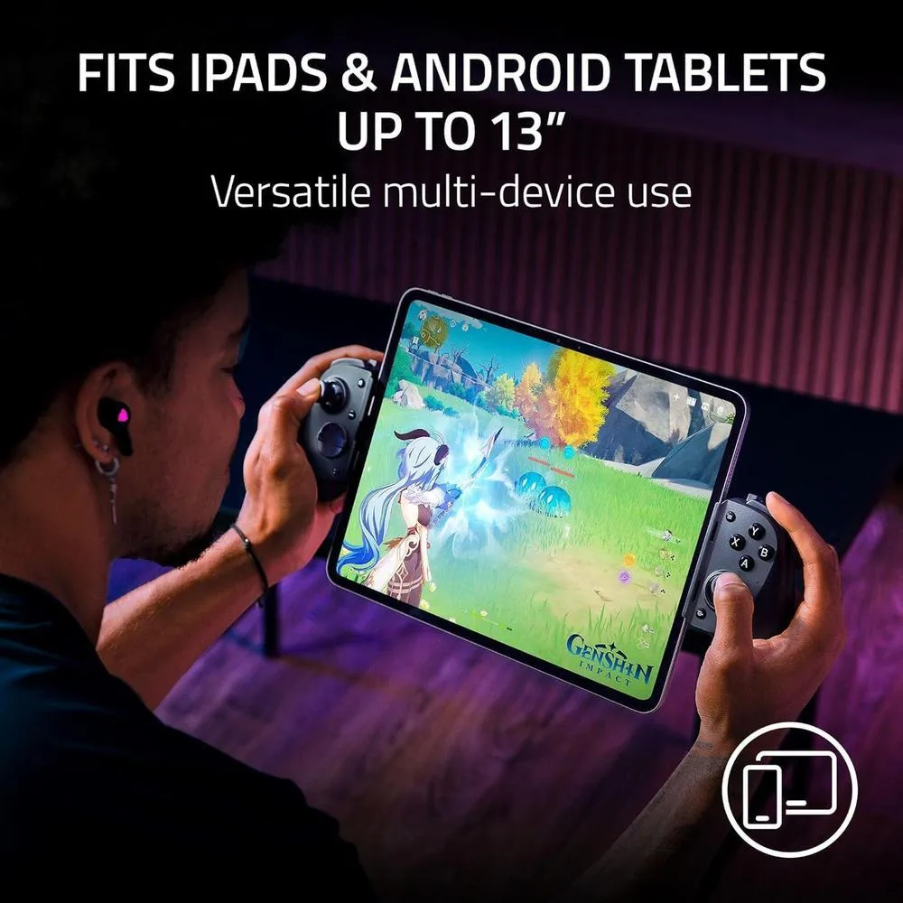 Controlador de juegos Kishi V3 Pro XL para iPad y tabletas Android con pulgares TMR, botones traseros duales, HD Haptics y 6 meses de Apple Arcade
