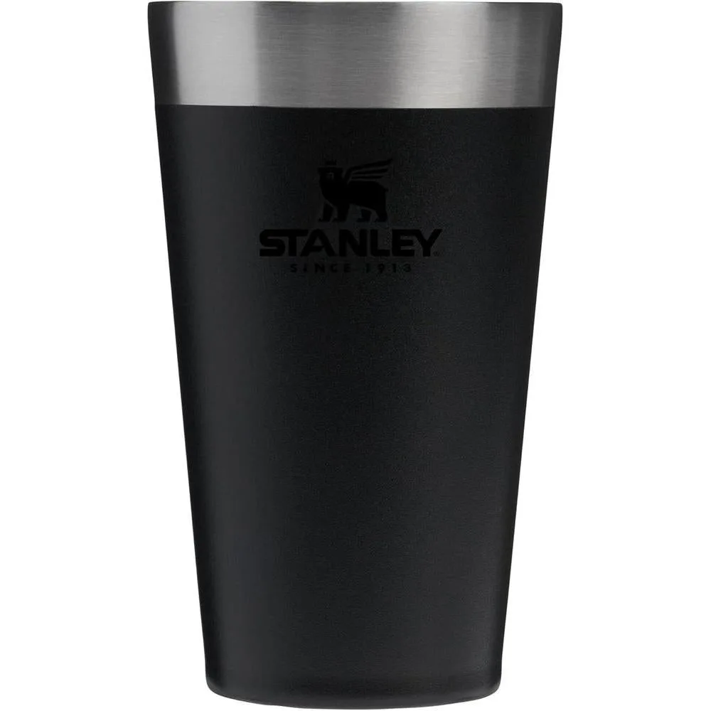 Stanley Adventure Vaso de Cerveza Apilable Acero Inoxidable, Libre de BPA, Aislado, Apto para Lavavajillas, Color Negro