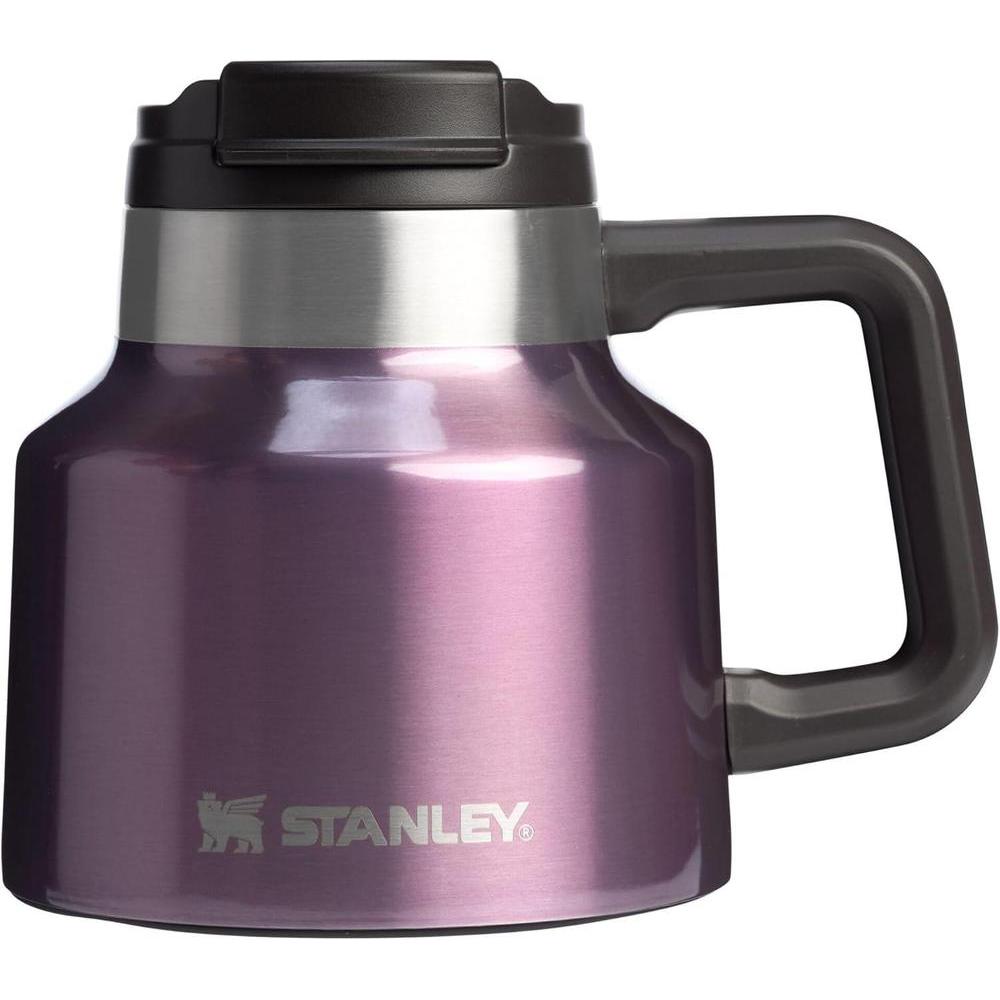 Stanley Tough-To-Tip Admiral's Mug 20 oz | Twist-on Flip Open Lid | Wide Body with Non-Skid Rubber Base | Insulated Stainless Steel Coffee Cup | BPA-Free | Wisteria Shine