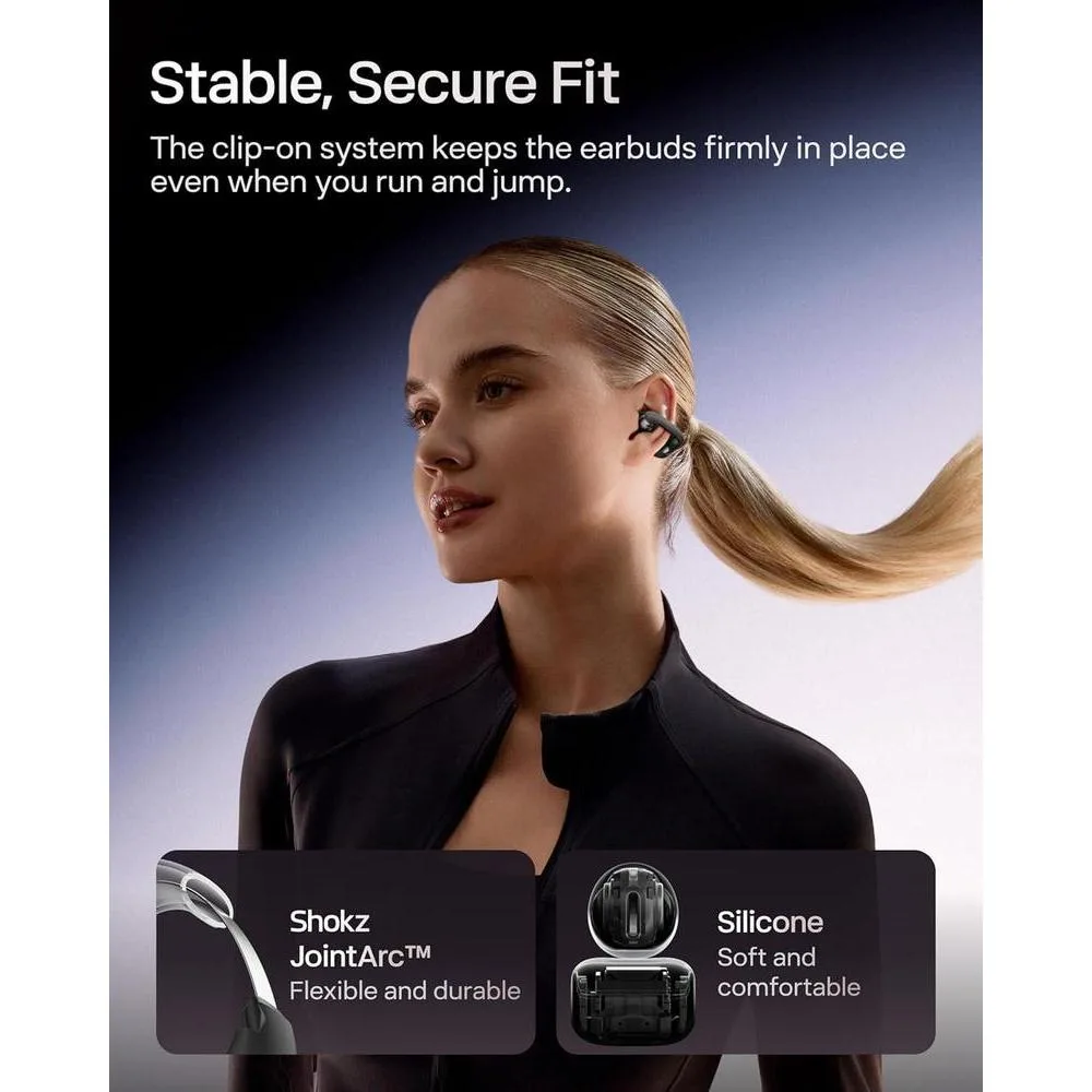SHOKZ OpenDots ONE - Auriculares inalámbricos Bluetooth de oreja abierta con micrófono, seguro y ligero, audio Dolby Premium, resistente al agua