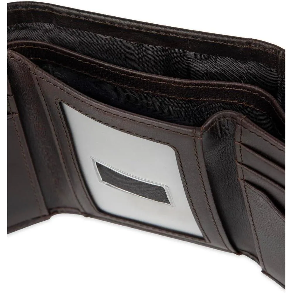 Conjunto de billetera Calvin Klein de cuero con protección RFID, múltiples compartimentos y llavero para hombres