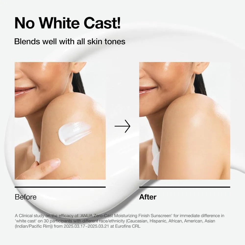 Anua Protector Solar Hidratante SPF 50 sin fundición, brillante natural, sin yeso blanco, con ácido hialurónico, niacinamida, ideal para rostro