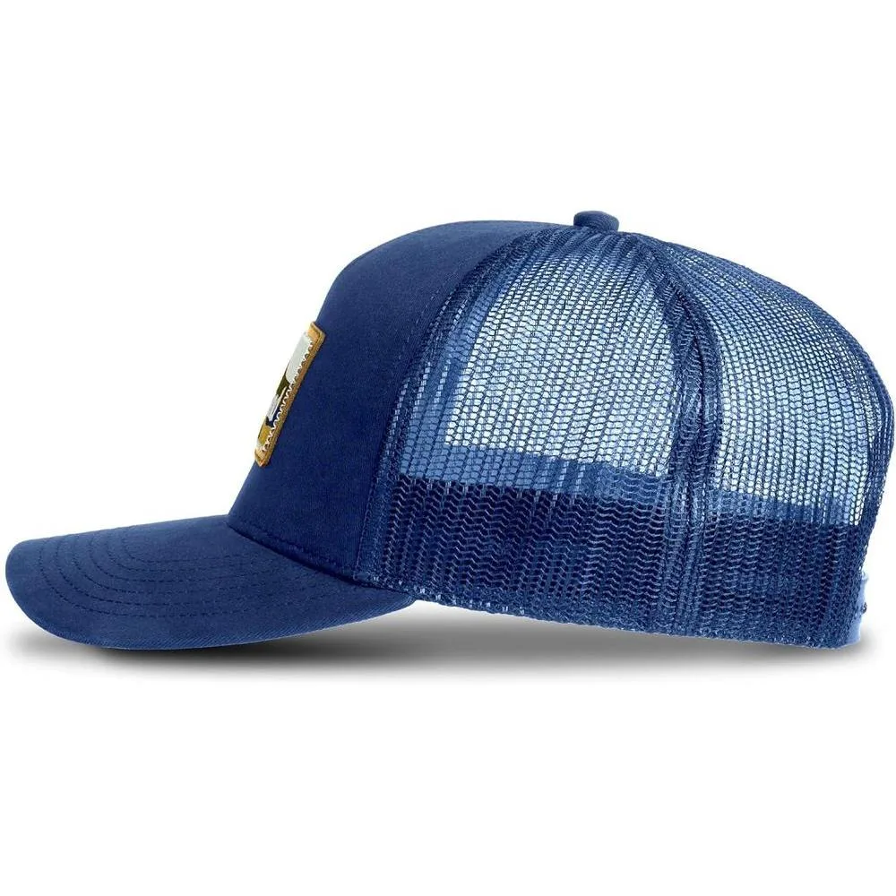 Gorra Trucker Timberland para hombre con parche de montaña, diseño clásico, malla ajustable y visera curva
