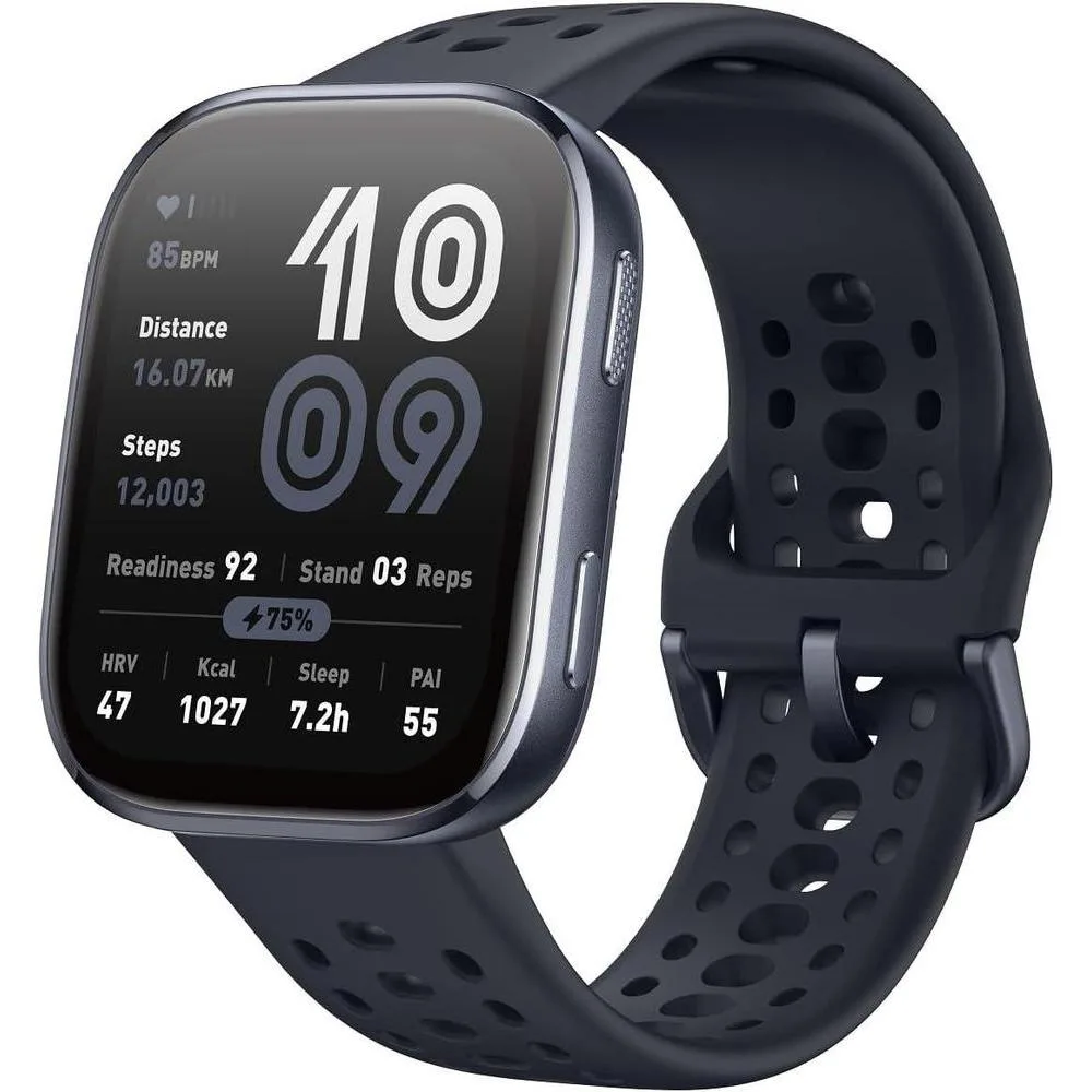 Amazfit Bip 6 Smart Watch 46mm, 14 Day Battery, 1.97" AMOLED Display, GPS & Free Maps, AI, Bluetooth Call & Text, Health, Fitness & Sleep Tracker, 140+ Workout Modes, 5 ATM Water-Resistance, Black