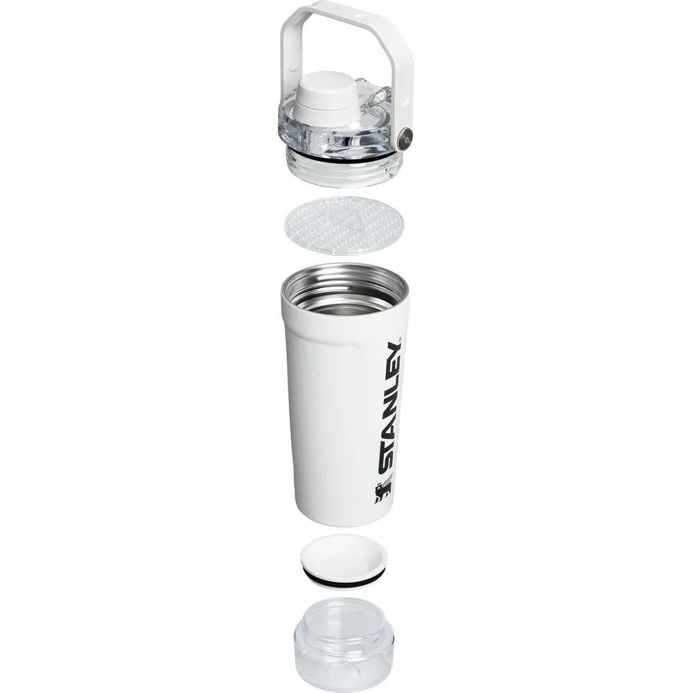 Stanley Activate - Botella agitadora acero inoxidable aislada, almacenamiento de base y tapa de flujo rápido