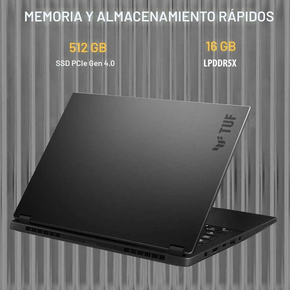 Asus TUF Gaming A14 Copilot+ Laptop Gamer, Ryzen 7, RTX 4050, 16GB RAM, 512GB SSD, Windows 11, Wi-Fi 6E, Teclado Retroiluminado