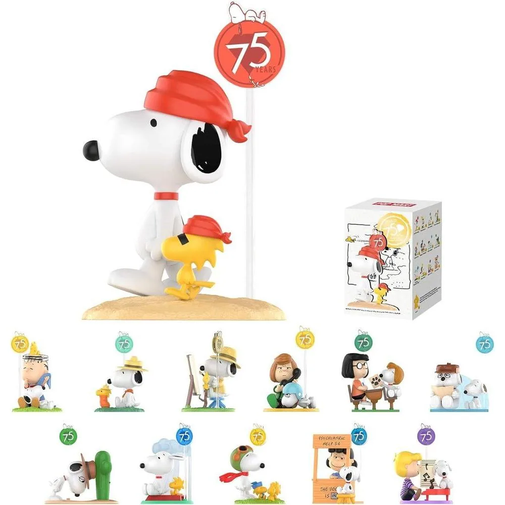Figuras coleccionables Snoopy POP MART Peanuts 75th Anniversary, diseño aleatorio, perfectas para decoración y regalo