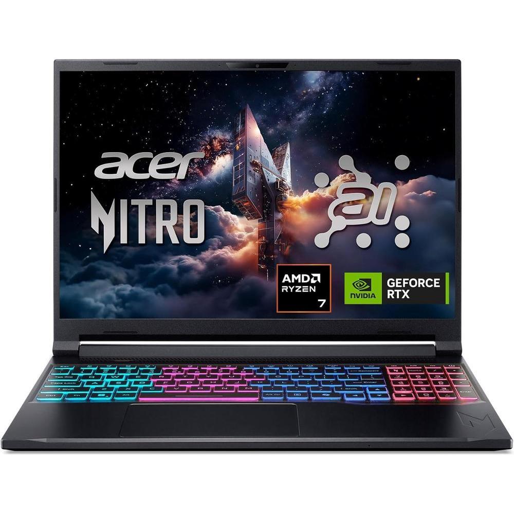 Acer Nitro V 16S AI Gaming Laptop | NVIDIA GeForce RTX 5060 GPU | AMD Ryzen 7 260 Processor | 16" WUXGA IPS 180Hz Display | 32GB DDR5 | 1TB Gen 4 SSD | Wi-Fi 6 | ANV16S-41-R2AJ