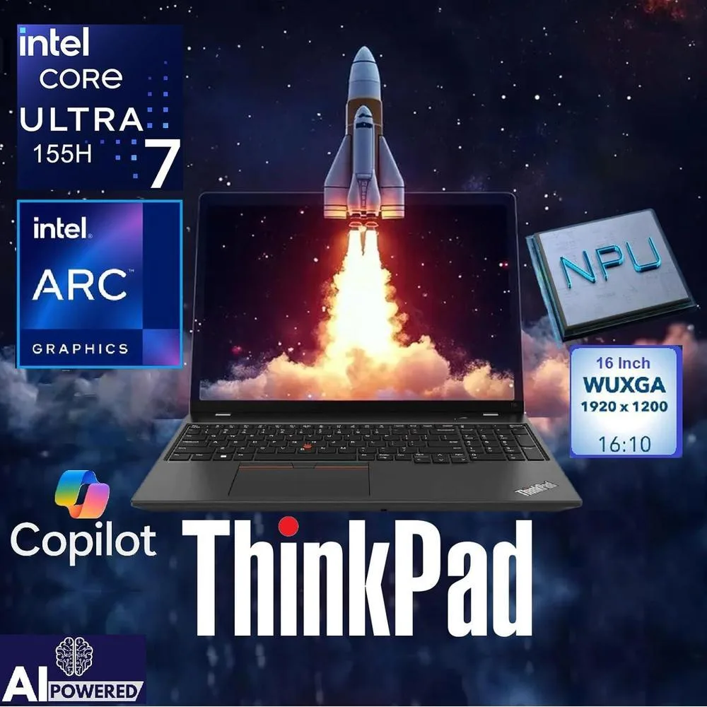 Lenovo ThinkPad E16 G2 Laptop, Intel 16-Core Ultra 7, 64GB RAM, 2TB SSD, LED Keyboard, WiFi 6E