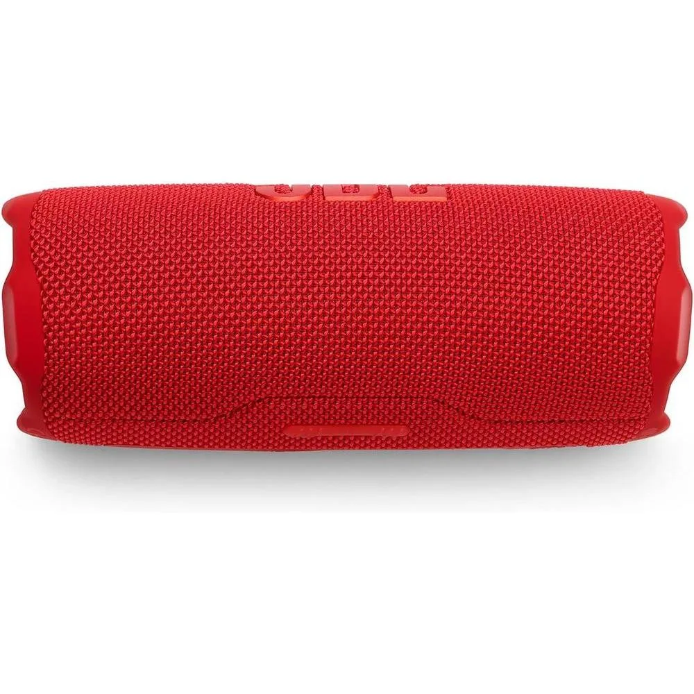 JBL Flip 7 Bluetooth Rojo con funda protectora divvi!, sonido potente, impermeable, resistente al polvo y golpes, tecnología AI Sound Boost