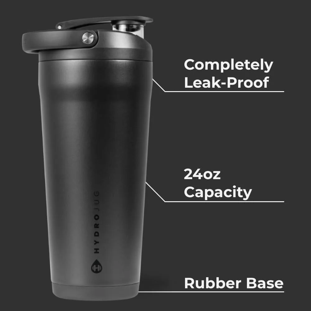 HydroJug Coctelera de acero inoxidable aislada, a prueba de fugas y sin BPA, con rejilla de mezcla silenciosa para fitness y deportes