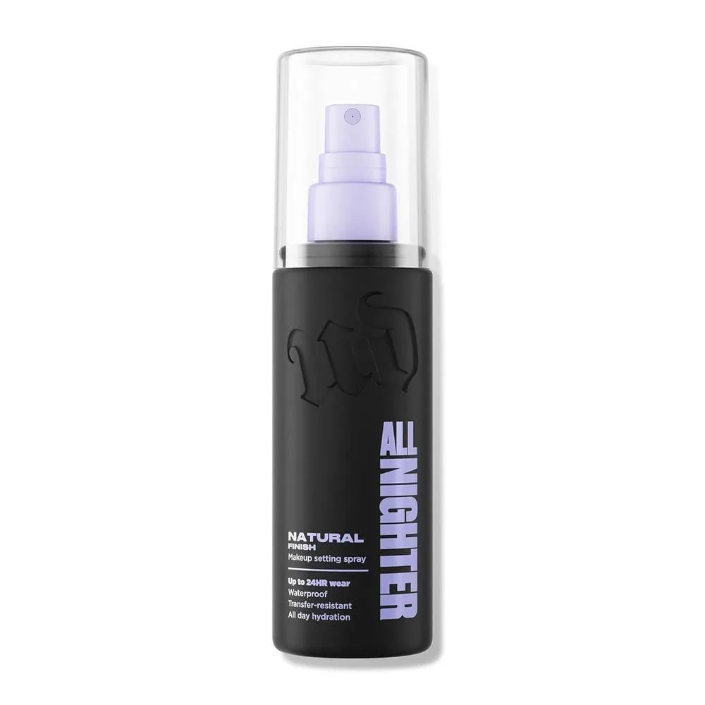 Urban Decay All Nighter - Spray fijador de maquillaje impermeable, acabado natural, hasta 24 horas de uso, niebla facial ultrafina, primer hidratante para rostro, a prueba de manchas, resistente a la