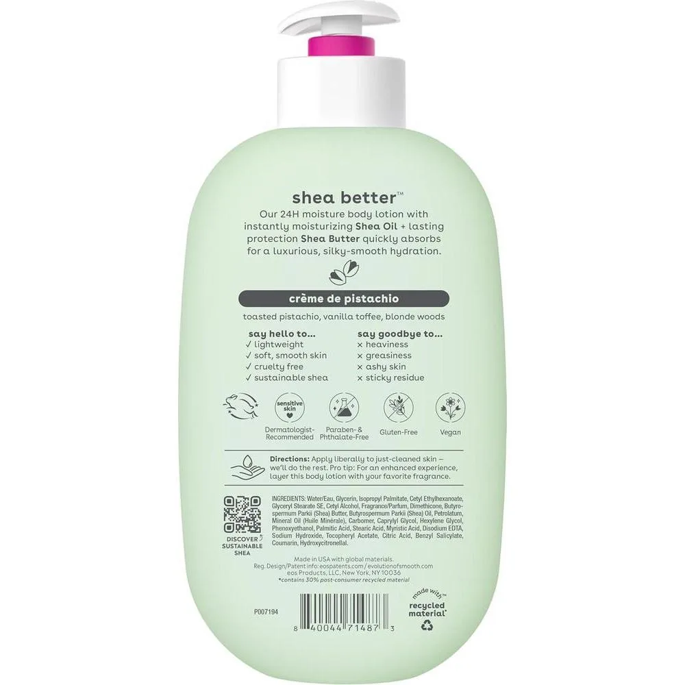 Eos Loción Shea Better Pistacho Hidratante 24h Ligera Vegana 473ml