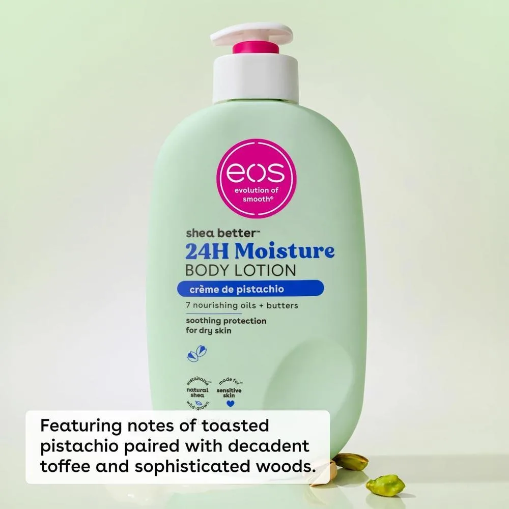 Eos Loción Shea Better Pistacho Hidratante 24h Ligera Vegana 473ml