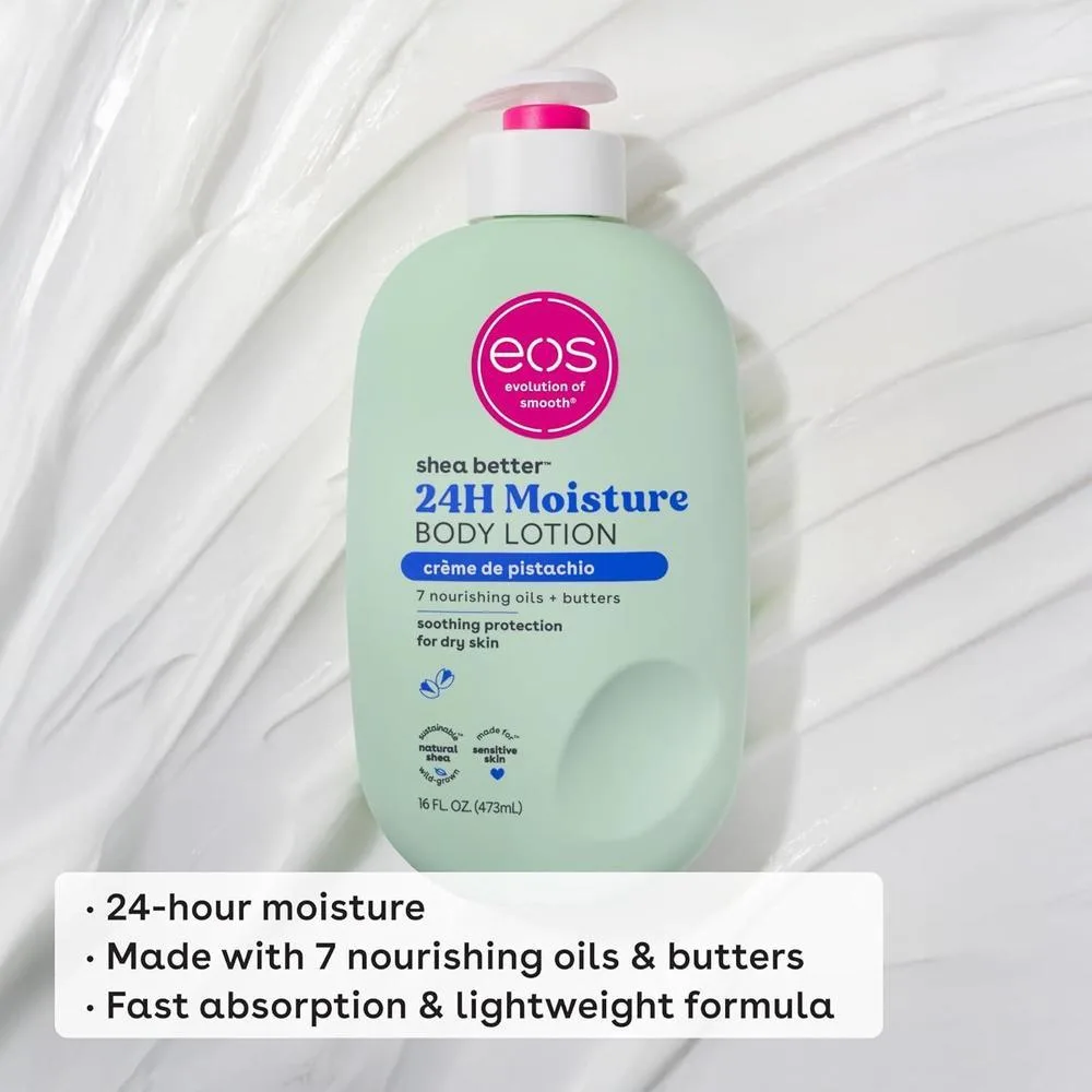 Eos Loción Shea Better Pistacho Hidratante 24h Ligera Vegana 473ml