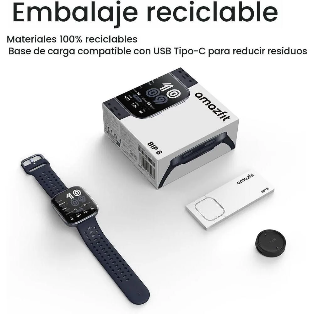 Amazfit Bip 6 - Reloj Inteligente 46mm, Batería 14 Días, AMOLED 1.97" GPS, Rosa