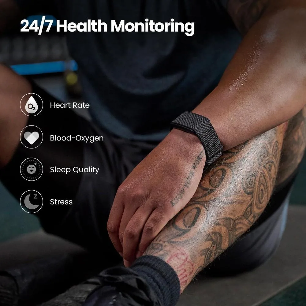 Amazfit Helio Strap Pulsera, Rastreador de Fitness, Monitor Actividad y Sueño 24/7, Frecuencia Cardíaca, Batería 10 Días