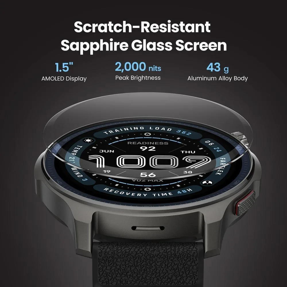 Amazfit Balance 2 - Reloj inteligente con cristal de zafiro, GPS de doble banda, batería de 21 días y múltiples modos deportivos