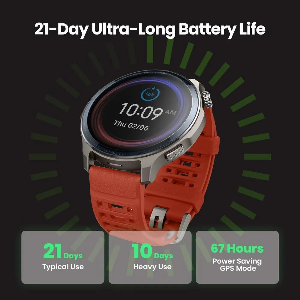 Amazfit Balance 2 - Reloj inteligente con cristal de zafiro, GPS de doble banda, batería de 21 días y múltiples modos deportivos