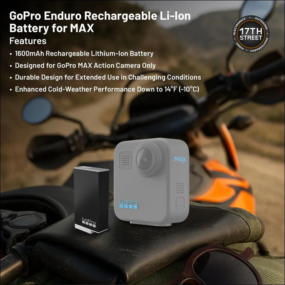 GoPro Cámara de acción MAX 360 con grabación de video 5.6K, estabilización HyperSmooth y PowerPano, con batería y microSDHC