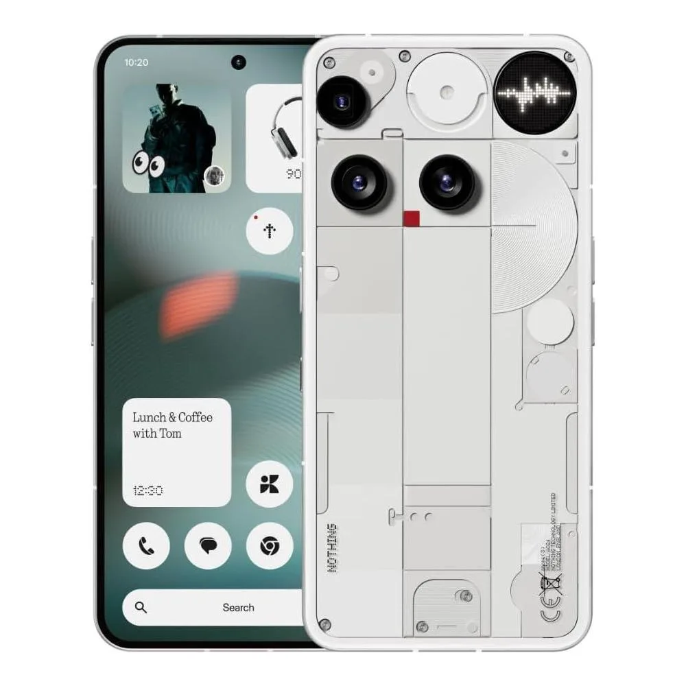 Nothing Phone (3) Cell Phone, 2025 New 5G Unlocked Phones 512GB, Android 15, Snapdragon 8s Gen4, AI Mobile Phones with Four 50MP Cameras & AMOLED Display, 5150mAh, Glyph Interface, Smartphone White