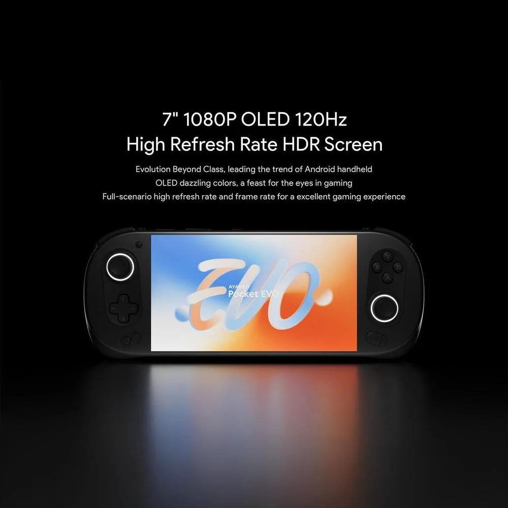 AYA NEO Pocket EVO - Consola de juegos Android con 16GB RAM, 1TB almacenamiento, pantalla OLED, Snapdragon G3x Gen 2
