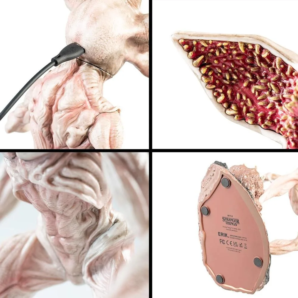 Lámpara Stranger Things con figura Demogorgon, edición coleccionista. Producto oficial de Netflix, alimentado por USB y batería