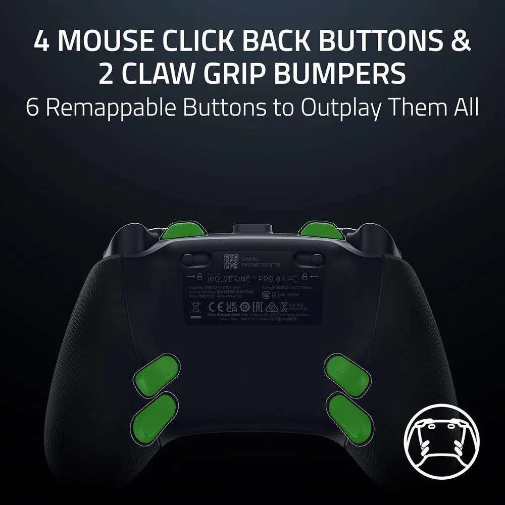 Razer Wolverine V3 Pro Controlador inalámbrico para juegos con frecuencia de sondeo de 8000 Hz, diseño ergonómico y botones programables