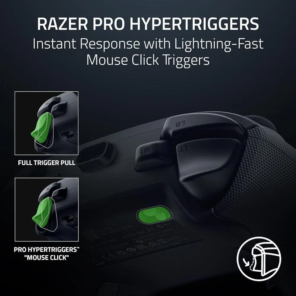 Razer Wolverine V3 Pro Controlador inalámbrico para juegos con frecuencia de sondeo de 8000 Hz, diseño ergonómico y botones programables