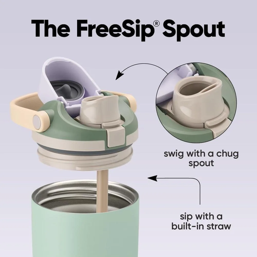 Owala FreeSip Sway Botella de Agua de Acero Inoxidable con Boquilla 2 en 1 y Aislamiento de Triple Capa Verde Eucalipto