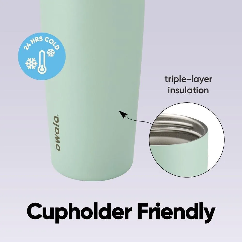 Botella deportiva Owala FreeSip Sway de acero inoxidable con boquilla 2 en 1, tapa a prueba de fugas y aislamiento de triple capa