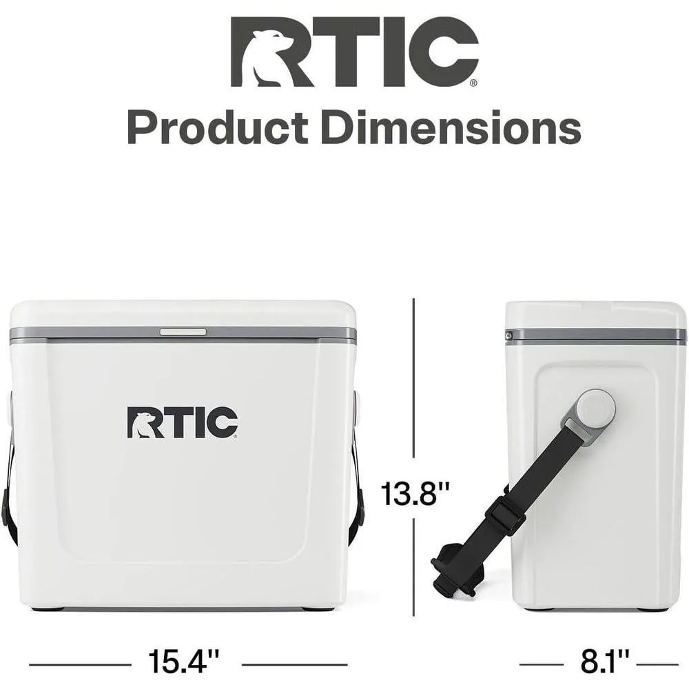 Enfriador de viaje RTIC 16 Qt, portátil rígido con correa y asa para exteriores, playas, picnics y deportes