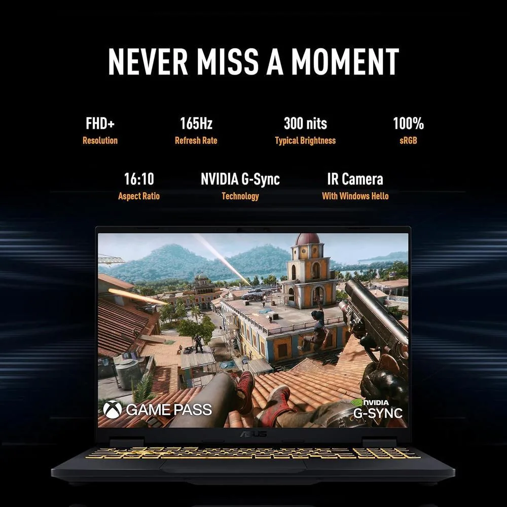 Portátil Asus TUF Gaming F16, Pantalla FHD+ 165Hz, Intel Core I5 13450HX, 16GB DDR5, 512GB SSD, RTX 5050, Wi-Fi 6E